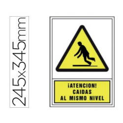 Señal de ATENCION CAIDAS AL MISMO NIVEL ( 245 x 345 mm )