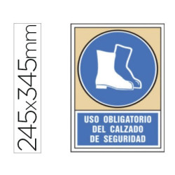 Señal de USO OBLIGATORIO DEL CALZADO DE SEGURIDAD ( 245 x 345 mm )