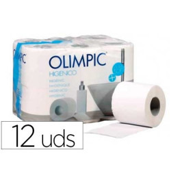 Papel higiénico doméstico 2 capas OLIMPIC (Pack de 12 rollos)