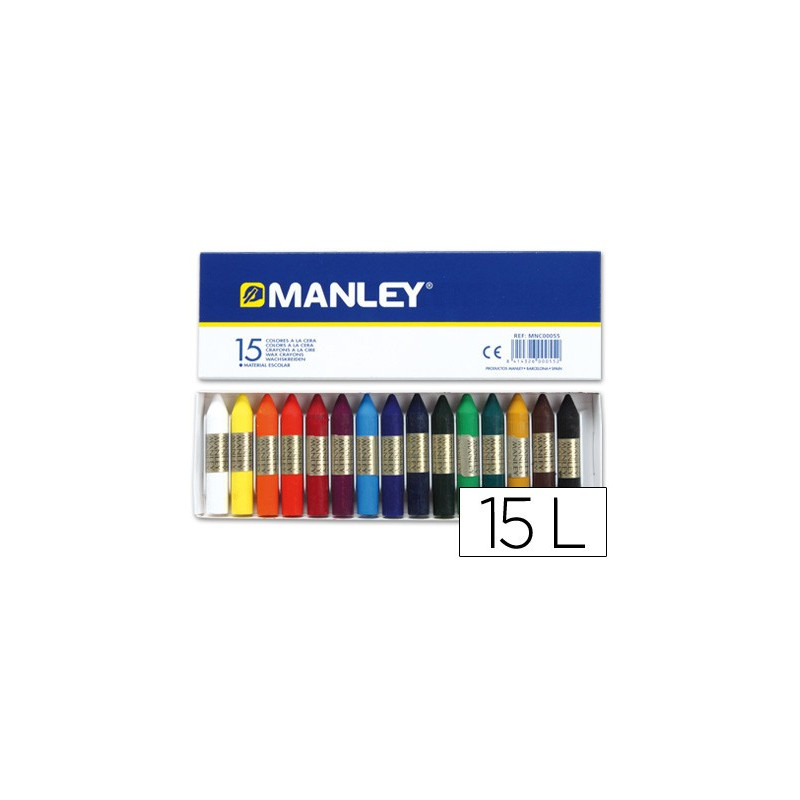 Ceras de colores Manley (estuche de 15 colores)