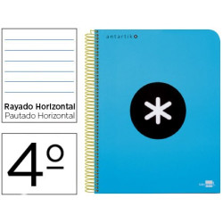 Cuaderno ANTARTIK tamaño cuarto de 1 raya color azul