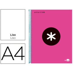 Cuaderno ANTARTIK con cubierta forrada tamaño A4 liso color rosa fluor