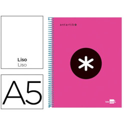 Cuaderno ANTARTIK con cubierta forrada tamaño A5 liso color rosa fluor