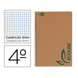 Cuaderno Reciclado con cubierta de cartoncillo, A5 cuadricula 4 mm (5 unds)