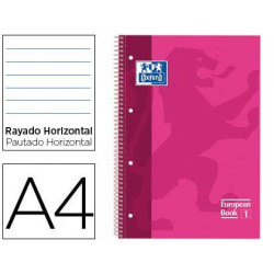Cuaderno Oxford cubierta extradura rosa, tamaño A4 de 1 raya