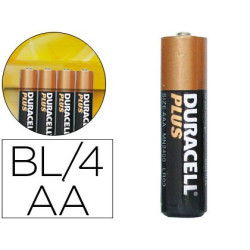  Pilas Duracell alcalinas Plus Power AA (blister de 4 pilas)