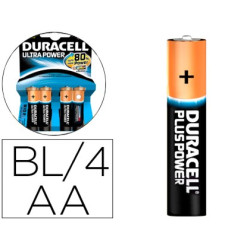  Pilas Duracell alcalinas Ultra Power AA (blister de 4 pilas)