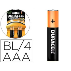  Pilas recargables Duracell estándar AAA (blister de 4 pilas)