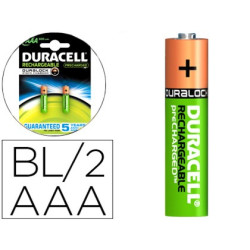  Pilas recargables Duracell Staycharged AAA (blister de 2 pilas)