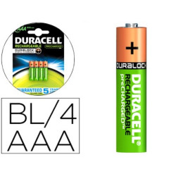  Pilas recargables Duracell Staycharged AAA (blister de 4 pilas)