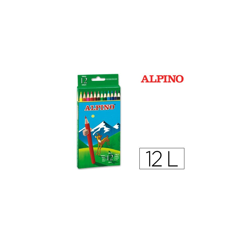  Lápices de colores Alpino (estuche de 12 colores)