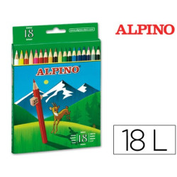  Lápices de colores Alpino (estuche de 18 colores)