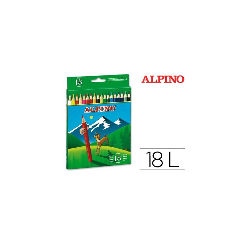  Lápices de colores Alpino (estuche de 18 colores)