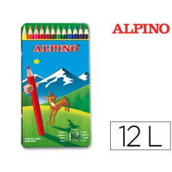  Lápices de colores Alpino caja metálica (12 colores)