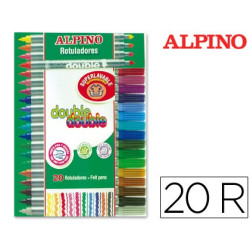 Rotuladores Alpino doble punta (estuche de 20 colores)