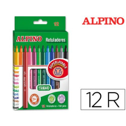 Rotuladores Alpino punta fina (estuche de 12 colores)