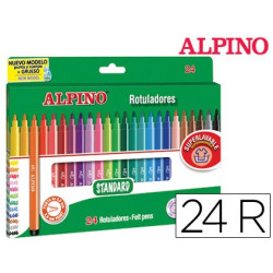Rotuladores Alpino punta fina (estuche de 24 colores)