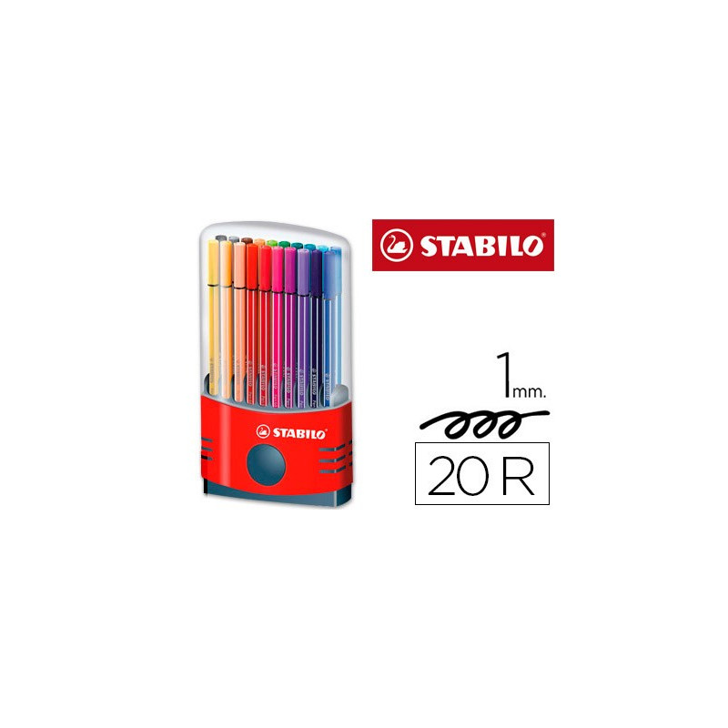 Rotuladores Stabilo Pen 68 Color Parade (estuche de plástico de 20 colores)