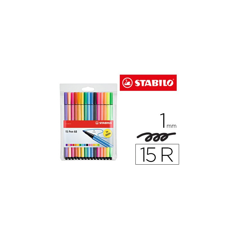 Rotuladores Stabilo Pen 68 Color Parade (estuche de 15 colores)