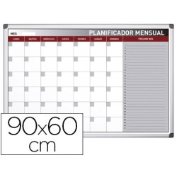  Planning magnético MENSUAL rotulable de 90 x 60 cm.