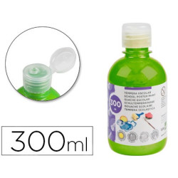 Témpera escolar liquida 300 ml color verde fluorescente