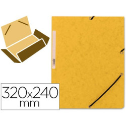  Carpeta de gomas con solapas Din A4 en carton color Amarillo