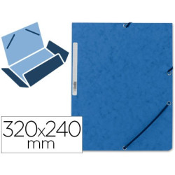  Carpeta de gomas con solapas Din A4 en cartón color Azul