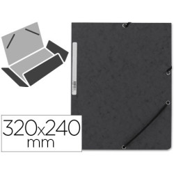 Carpeta de gomas con solapas Din A4 en cartón color Negro