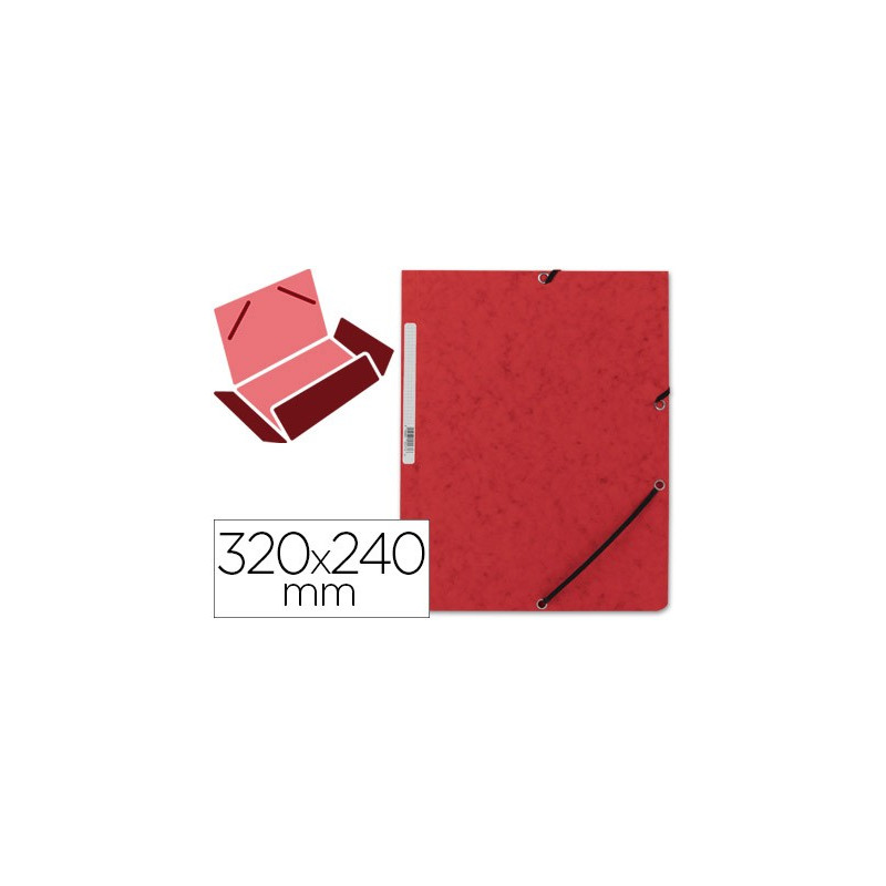  Carpeta de gomas con solapas Din A4 en cartón color Rojo