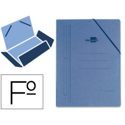 Carpeta de gomas Folio con 3 solapas Azul