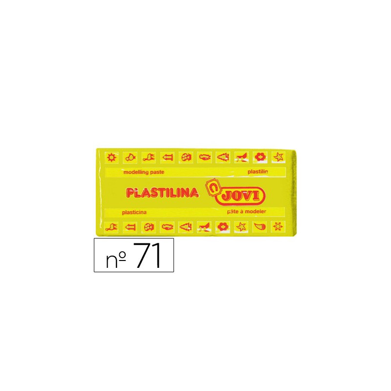 Plastilina JOVI pastilla de 150 gr. en color amarillo oscuro
