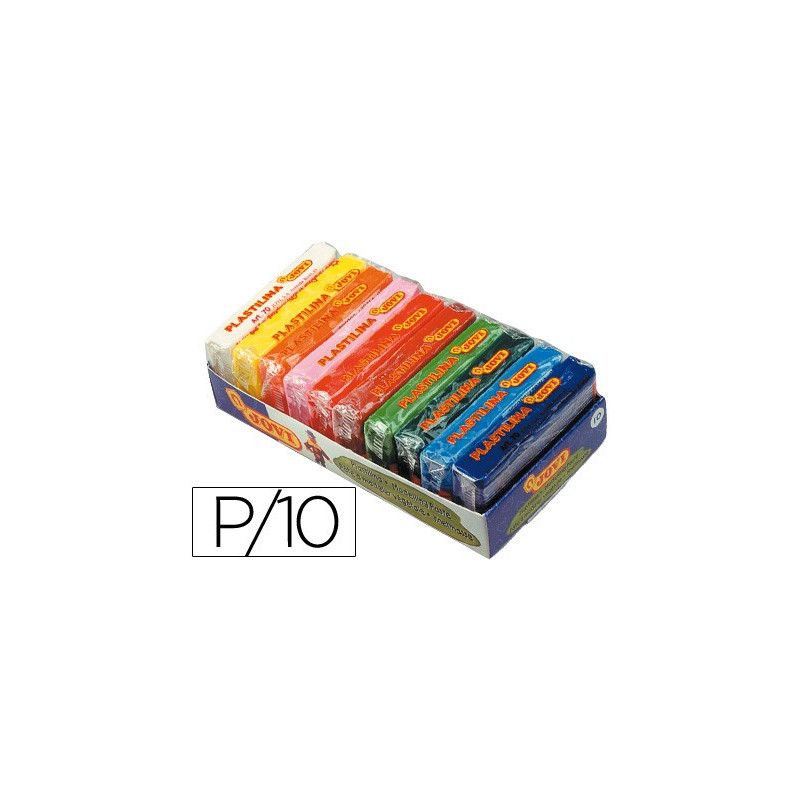 Pack de 10 pastillas de plastilina Jovi en colores surtidos