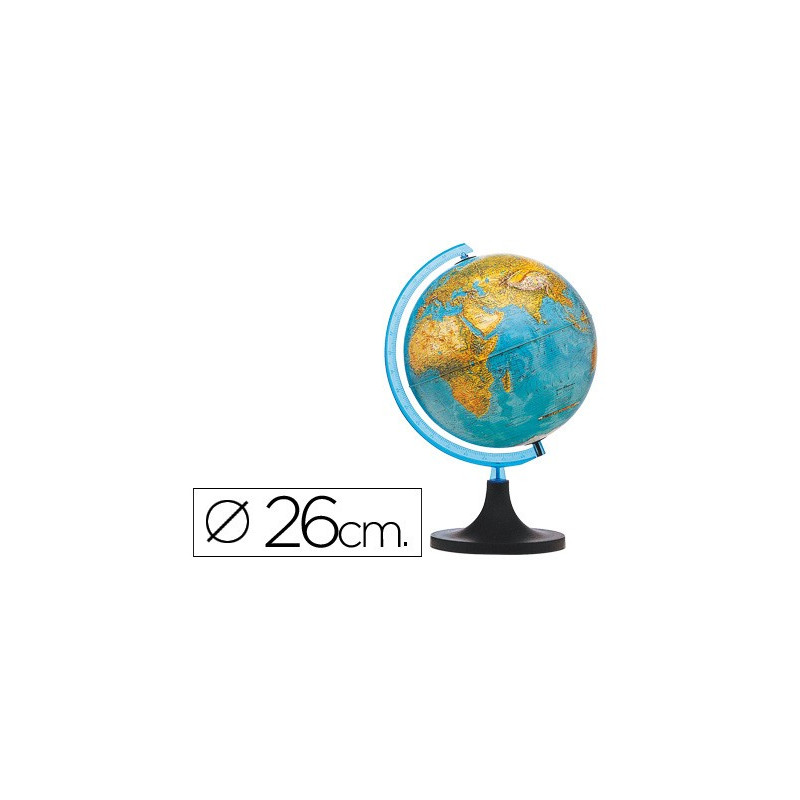Globo geografico iluminado fisico y politico (26 cm. diámetro)