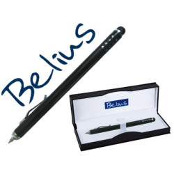  Bolígrafo Belius Tirana negro con puntero para pantallas táctiles