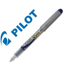 Pluma desechable PILOT V-PEN Silver Azul