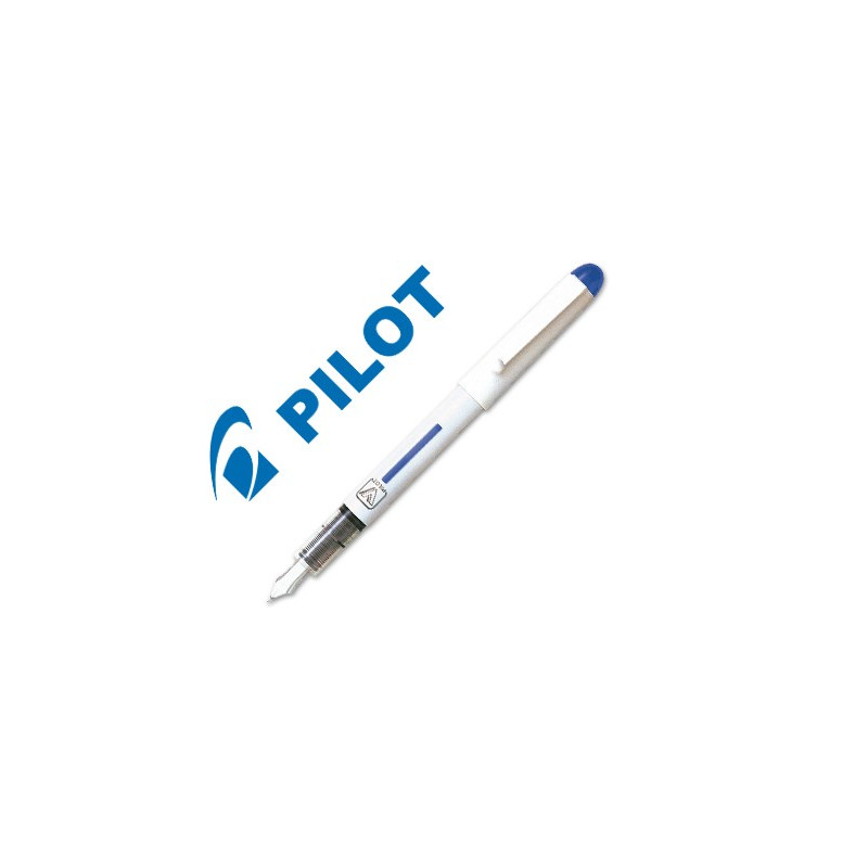Pluma desechable PILOT V-PEN Blanco tinta Azul