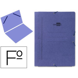 Carpeta de gomas cartón económica en tamaño Folio sin solapas Azul