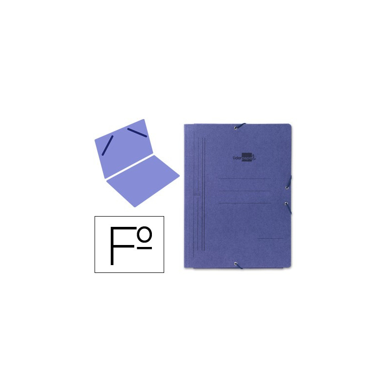 Carpeta de gomas cartón económica en tamaño Folio sin solapas Azul