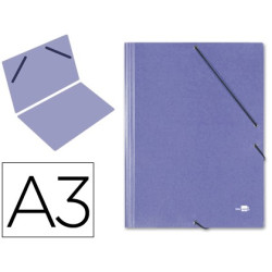 Carpeta de gomas sencilla A3 en cartón compacto azul