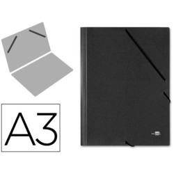 Carpeta de gomas sencilla A3 en cartón compacto negro