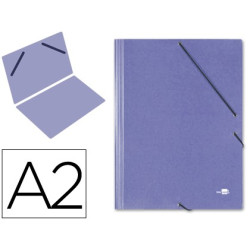 Carpeta de gomas sencilla A2 en cartón compacto azul