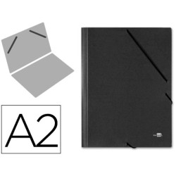 Carpeta de gomas sencilla A2 en cartón compacto negro