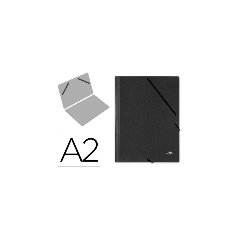 Carpeta de gomas sencilla A2 en cartón compacto negro