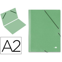 Carpeta de gomas sencilla A2 en cartón compacto verde