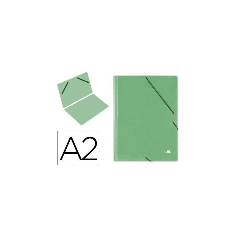 Carpeta de gomas sencilla A2 en cartón compacto verde
