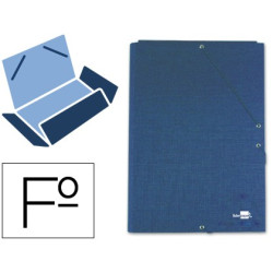 Carpeta de gomas cartón forrado azul