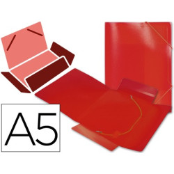 Carpeta de gomas A-5 polipropileno rojo translúcido