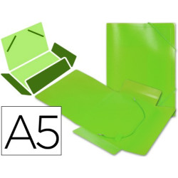 Carpeta de gomas A-5 polipropileno verde translúcido