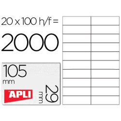 Caja Etiquetas APLI 105 x 29 mm. 100 hojas*