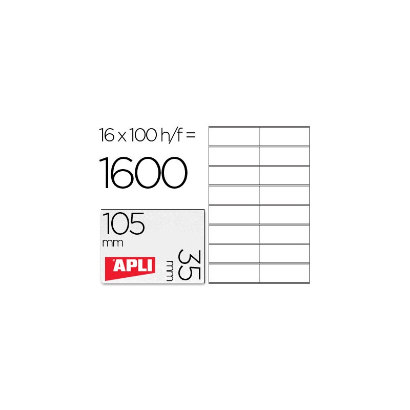 Caja Etiquetas APLI 105 x 35 mm. 100 hojas